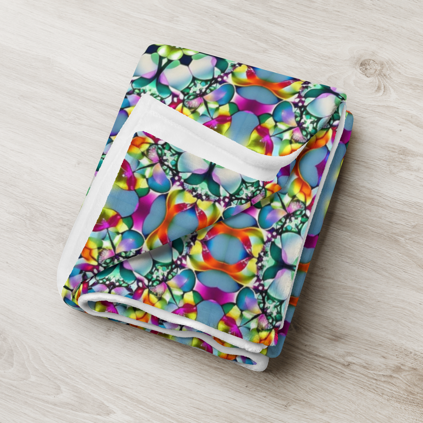 Flowery Spring Kaleidoscope Throw Blanket