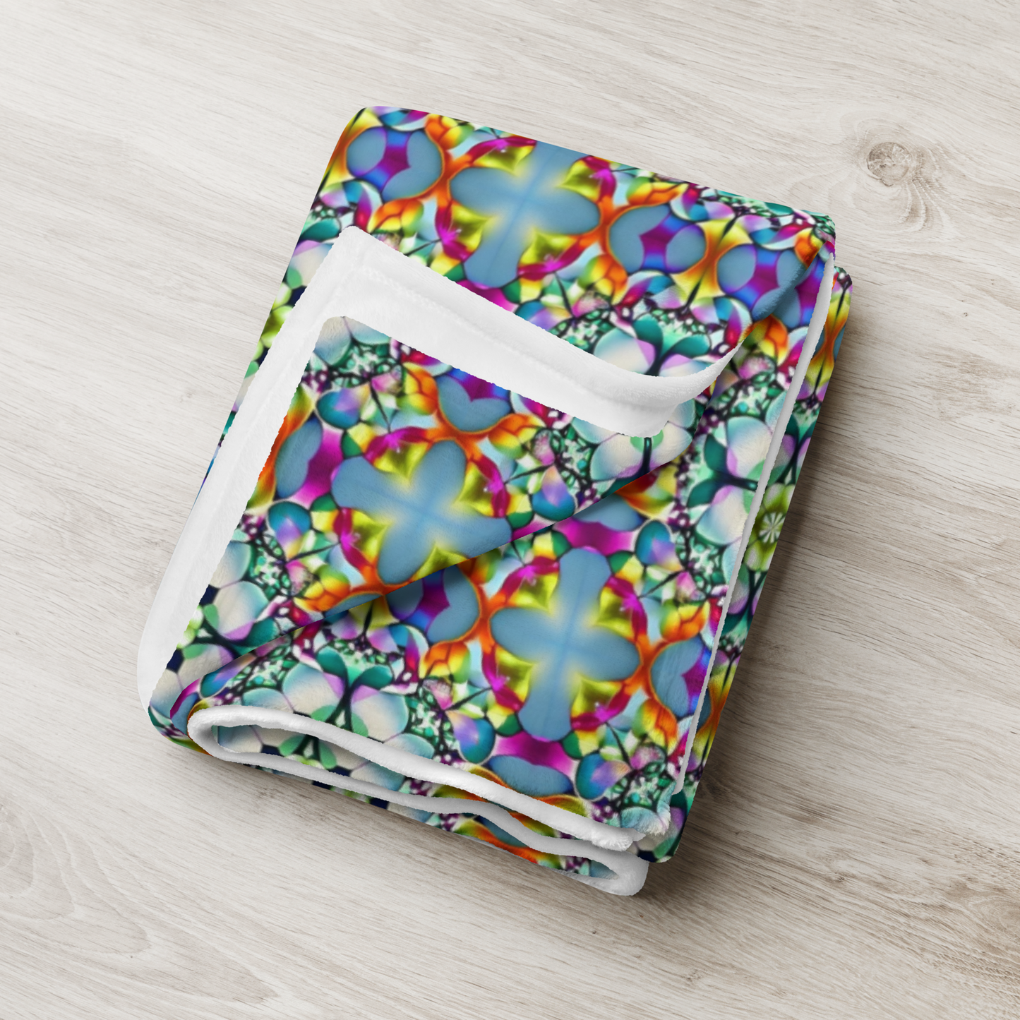 Flowery Spring Kaleidoscope Throw Blanket