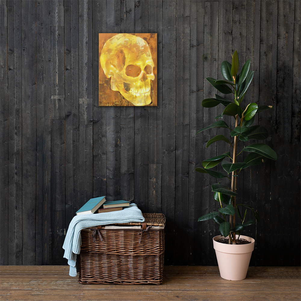 Golden Skull print on canvas