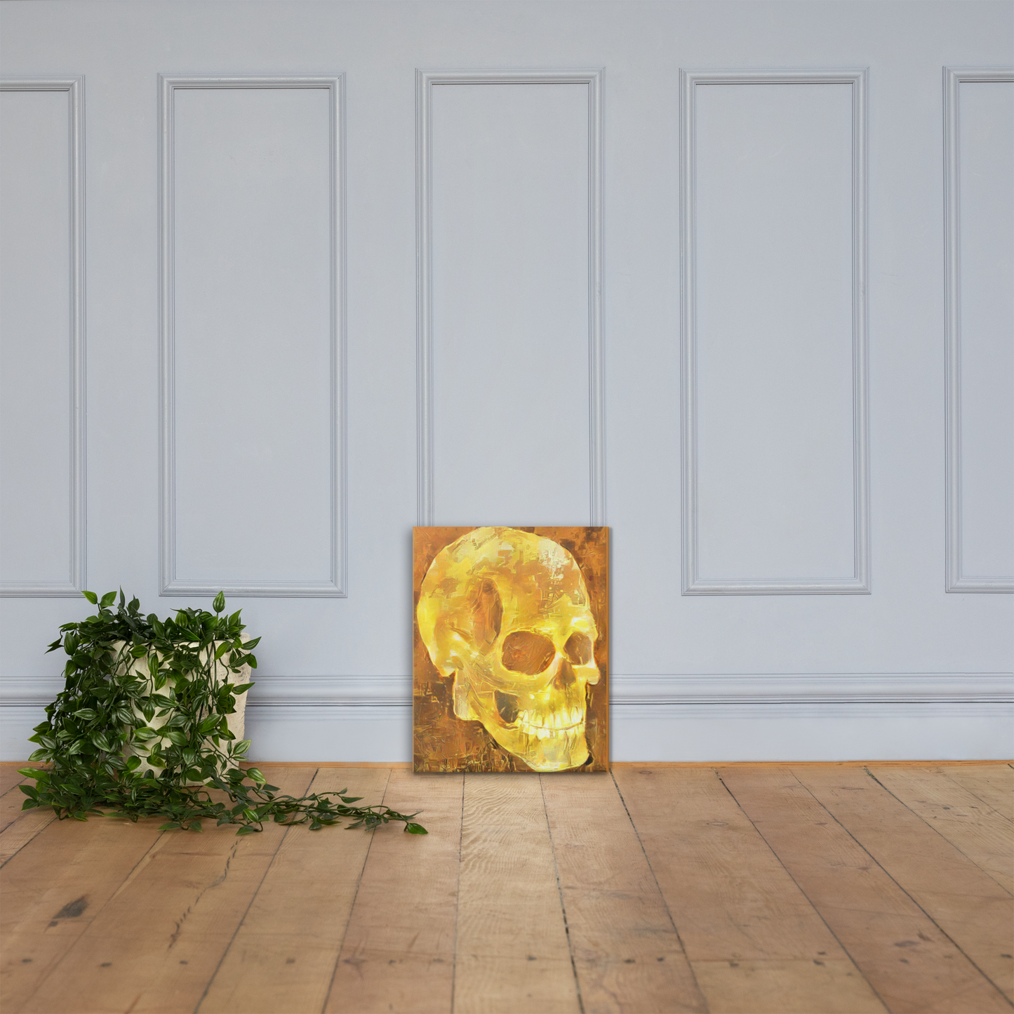 Golden Skull print on canvas