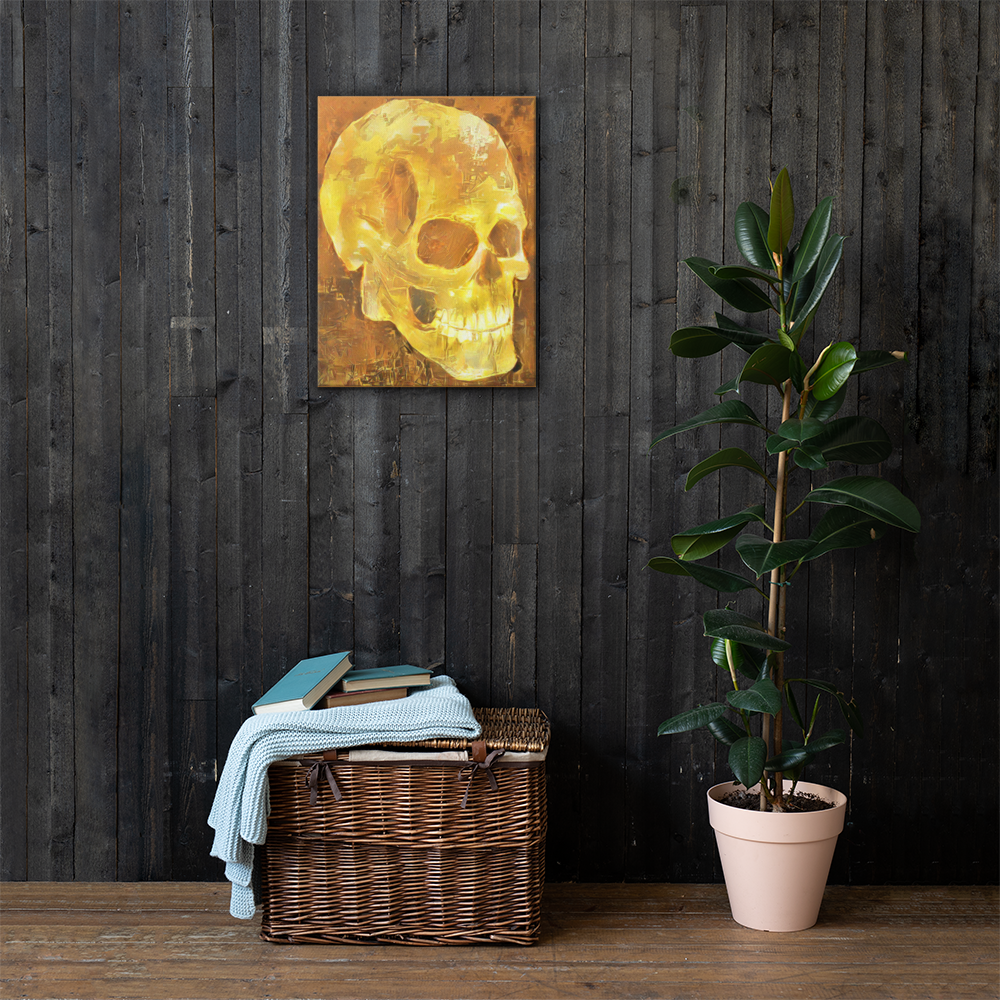 Golden Skull print on canvas