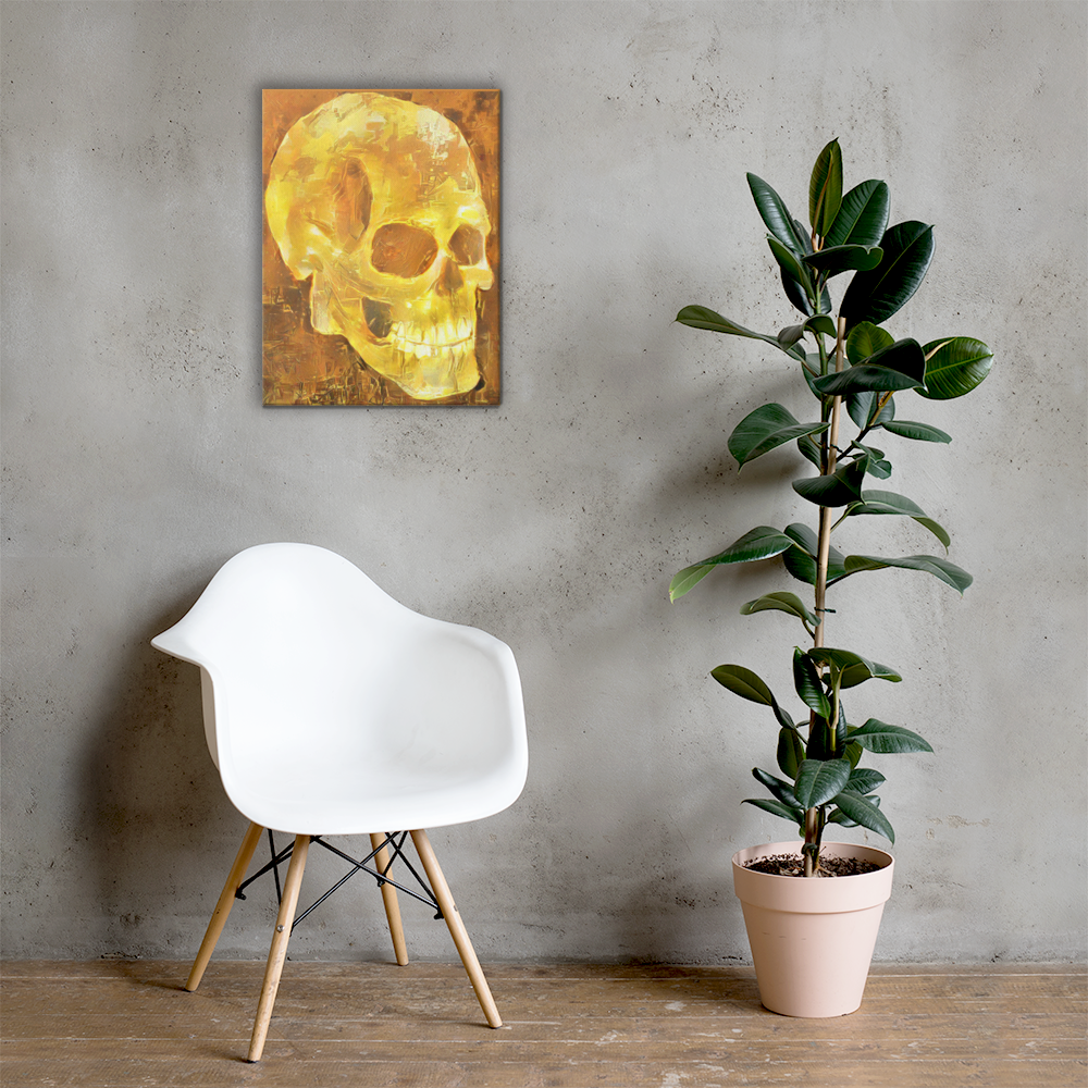 Golden Skull print on canvas