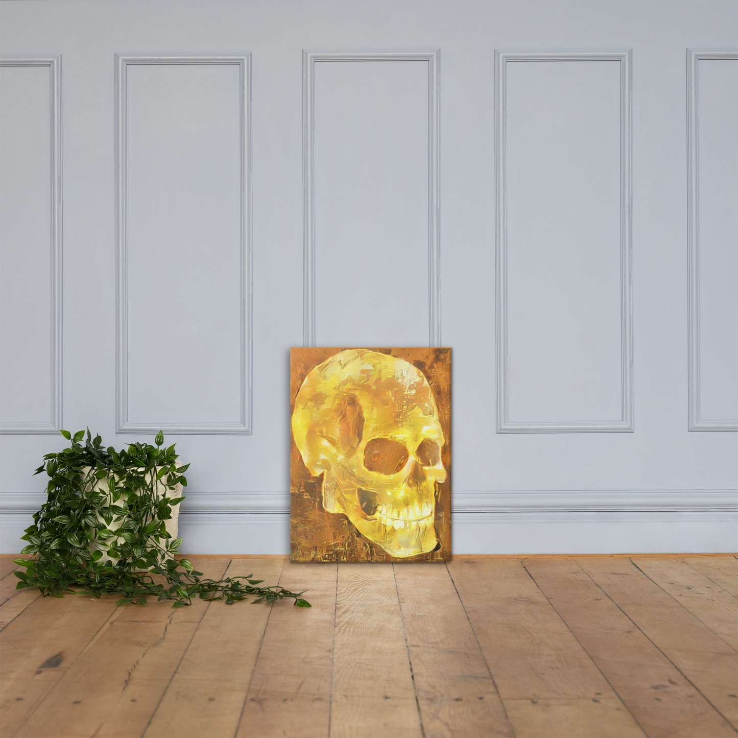 Golden Skull print on canvas