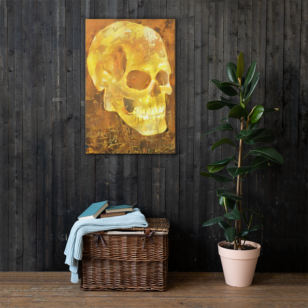 Golden Skull print on canvas