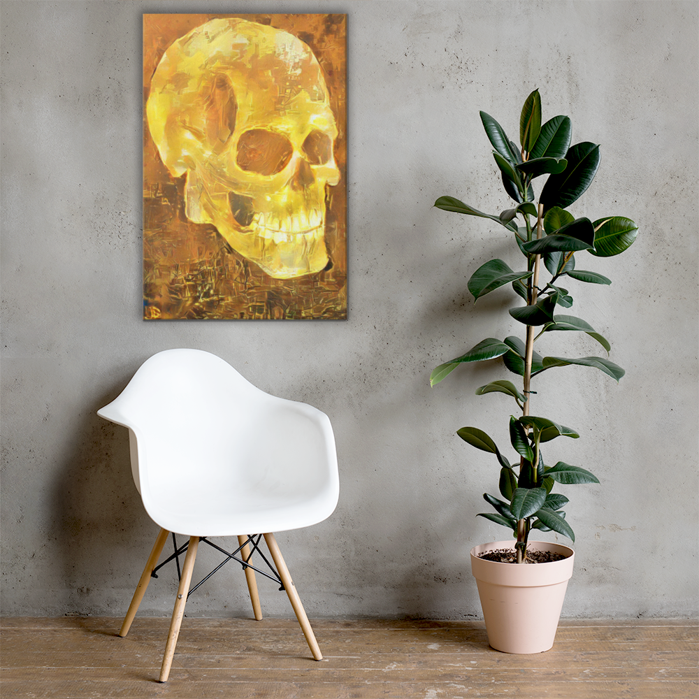 Golden Skull print on canvas