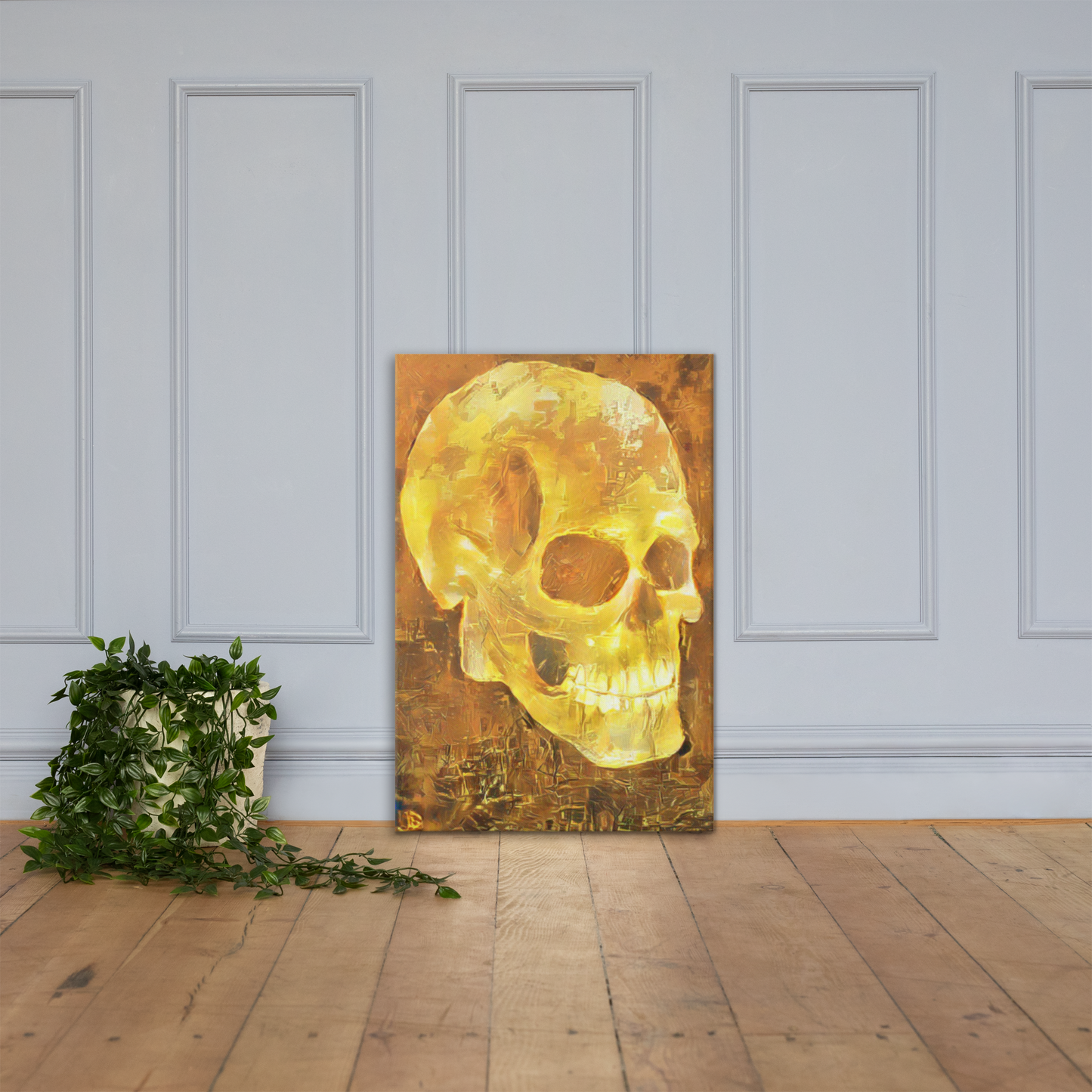 Golden Skull print on canvas