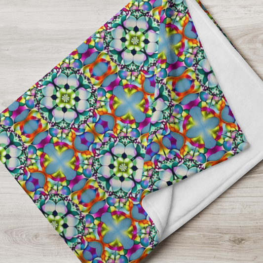 Flowery Spring Kaleidoscope Throw Blanket